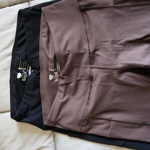 LUGA leggings size Med 1 brown 1 black sold as 1 set
